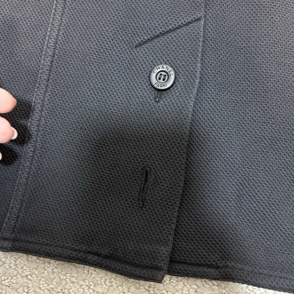 Chanel Vintage Linen Blend Wool Button Front Pencil Skirt Buttons Pocket Small - Picture 16 of 16